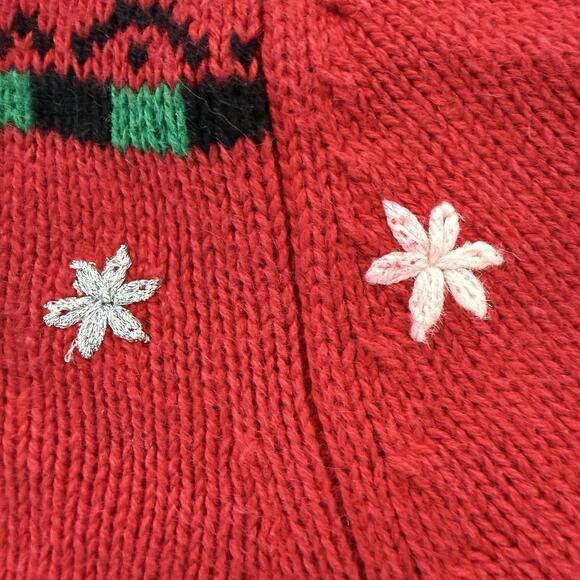 Vintage Design Originals Studio Joy Christmas Sweater Red Mittens Women's M - Picture 11 of 14